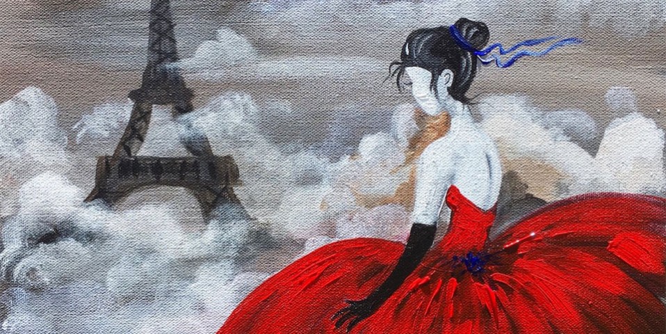 eiffel tower red dress